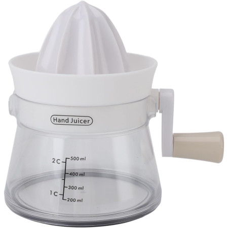 Storcator de Citrice Manual, Cyrax, Rezistente, Usor de Folosit si Depozitat, Durabil, Calitativ, 16.5x13cm, Transparent/ Alb