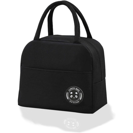 Geanta Termica pentru Pranz, Cyrax, Multifunctionala, Compartimentata, Impermeabila, cu Manere, Buzunar Exterior, 22x14x19 cm, Negru