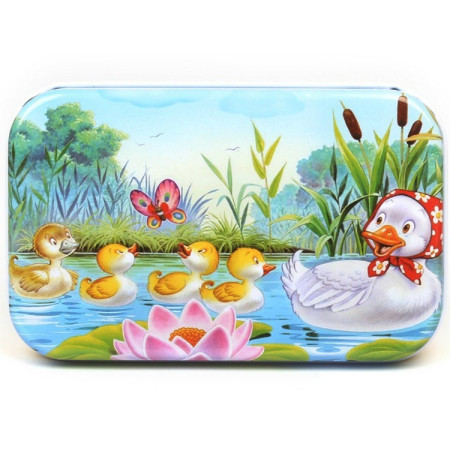 Puzzle 60 de Piese din Lemn in Cutie Metalica, Cyrax, Model Ratuste, Educativ, Dezvoltare Abilitati Cognitive, pentru Prescolari, 22.5x13.5 cm, Multicolor