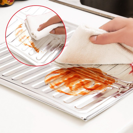 Placa de Protectie pentru Aragaz, Cyrax, din Aluminiu, Placa de Protectie Anti Stropi, Pliabila, Usor de Curatat, 32.5 x 84 cm, Gri