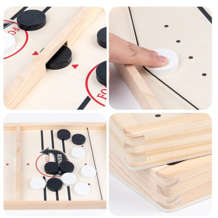 Joc Fooseball Interactiv, Cyrax, Tip Hockey pe Gheata, din Lemn, 10 Piese de Joc, +4 Ani, 35 x 22 cm, Multicolor