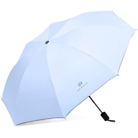 Umbrela,  Protectie UV Soare, Protectie Ploaie, Pliabila, din Vinil si Otel, 96 x 67 cm, Albastru