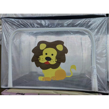 Cutie de Depozitare,  pentru Camera Copiilor, 66L, din PVC, Model Leu, 50 x 40 x 33 cm, Transparent
