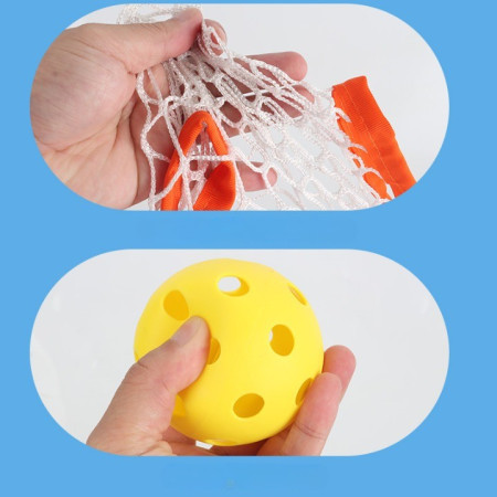 Joc Spikeball, Cyrax, pentru Copii, Joc in 2, pentru Plaja, Parcuri, Interior, 2 Plase, 2 Mingi Normale, 2 Mingi Luminoase, Senzorial, Prinderea Mingii, 50x30 cm,  Multicolor