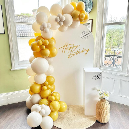 Set 12 Baloane, Cyrax, din Latex Standard, 13 cm, Galben Mustar