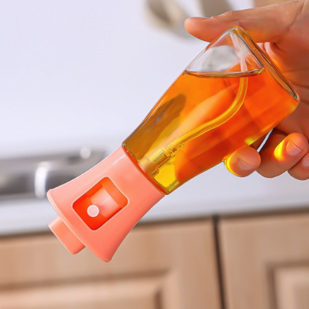 Pulverizator pentru Ulei, Cyrax, Pulverizator din Sticla pentru Otet sau Alte Lichide, Simplu Reincarcabil, Multifunctionale, 17.3 x 5.6 cm, Capacitatea 170 ml, Roz