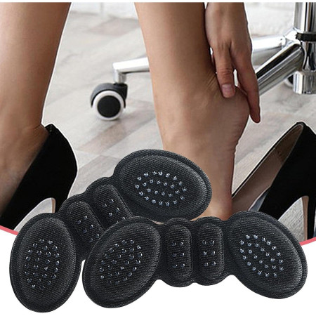 Set 2 Branturi cu Pernute pentru Calcai,  Suport Interior pentru Incaltaminte, Marime Universala, Aderent pe Piele, Negru