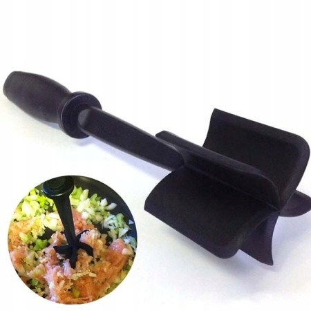 Tocator de Carne Manual, Cyrax, cu Lama pentru Tocarea si Amestecarea Carnii, 28x6cm, cu 5 Lame Curbate, Rezistent la Caldura, Multifunctional, Plastic Rezistent, Negru