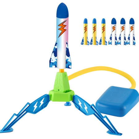 Jucarie pentru Copii, Cyrax, Lansator de Rachete cu Piciorul, un Singur Lansator, 6 Rachete Fara Lumini, 40.5 cm Inaltime, Multicolor