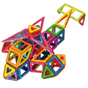 Set 148 Piese Magnetice de Constructie, Cyrax, Piese Medii, Magnetic Blocks, Forme Geometrice, 3 Ani, ABS, Magnet, 25 x 17.8 x 10 cm, Multicolor