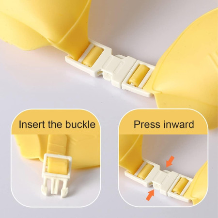 Cyrax Viziera de Protectie Baie Pentru Copii, Fippy, Model Coronita, Dimensiune ajustabila, Durabil, Usor de curatat, Impotriva Samponului, pentru Ochi si Urechi, TPE+PP, 24x22 cm, Galben