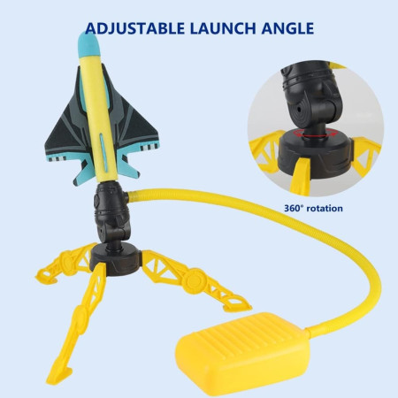 Jucarie pentru Copii, Cyrax, Lansator de Rachete cu Piciorul, Un Lansator, 3 Rachete Fara Lumini, 3 Aircrafts, 42x36 cm, Multicolor