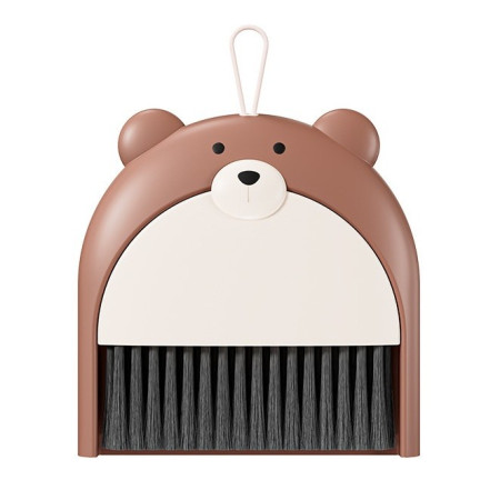 Set Matura si Faras,  Pentru Birou, din PP, Model Ursulet, 23.5 x 18 cm, Maro