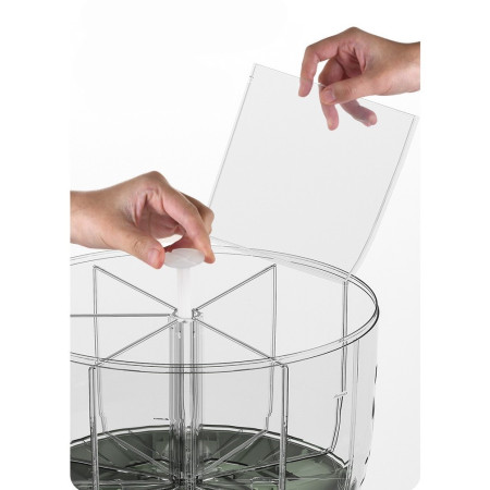 Dozator Etajat de Cereale Cyrax, Rotativ 360, 6 Compartimente, Capacitate 10L, Cofraj Special pentru Oua, Vas pentru Scurgerea Cerealelor, 35x27.5 cm, Verde