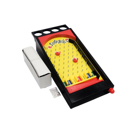Joc de societate Pinball cu pahare pentru shoturi Cyrax, 40 x 17,7 cm, galben