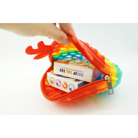 Jucarie antistres din silicon, Pop it Now and Flip It, Cyrax, Geanta, Model 2, Multicolor