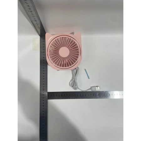 Mini ventilator pentru birou cu usb,  rotire 360 grade, 3 viteze, 13.5 x 12,8 cm, Roz
