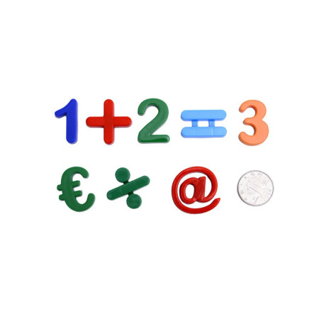 Set 37 Cifre si Simboluri, Cyrax, Magnetice, pentru Frigider, din Plastic, +3 Ani, 13 x 18 x 14 cm, Multicolor