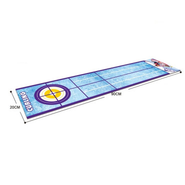Joc Interactiv, Cyrax, Covor de Curling 90 x 20 cm, 1-4 Jucatori, +5 Ani, 6 Mingi Incluse, Albastru