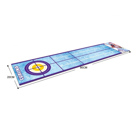 Joc Interactiv, Cyrax, Covor de Curling 90 x 20 cm, 1-4 Jucatori, +5 Ani, 6 Mingi Incluse, Albastru