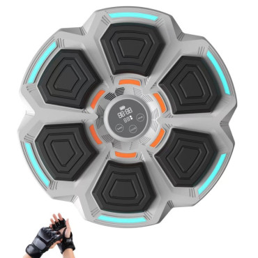 Tinta Lovituri Box Montabil pe Perete, Cyrax, Gri, Difuzor, Bluetooth, Iluminare LED, 41.5 x 6.5 x 42 cm, Manusi Incluse