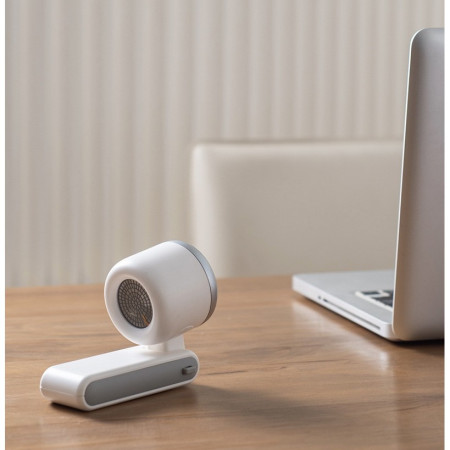 Mini Ventilator Portabil,  5 Trepte de Viteza, Afisaj Digital, Incarcare USB, 5V, 2A, 5.95 x 5.2 x 17.2 cm, Alb