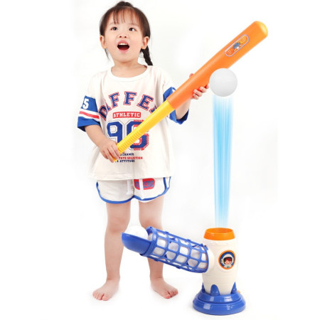 Joc de Baseball Interactiv, Lansator Cyrax, Aruncare prin Buton de Lansare pe Bata, Include Bata si 5 Mingii, 37 x 23 x 16 cm Baza, 59 cm Bata, Multicolor