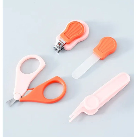 Set Ingrijire Unghii pentru Bebelusi, Cyrax, Cutie de Depozitare in Forma de Ursulet, 10 x 9.5 cm, Roz