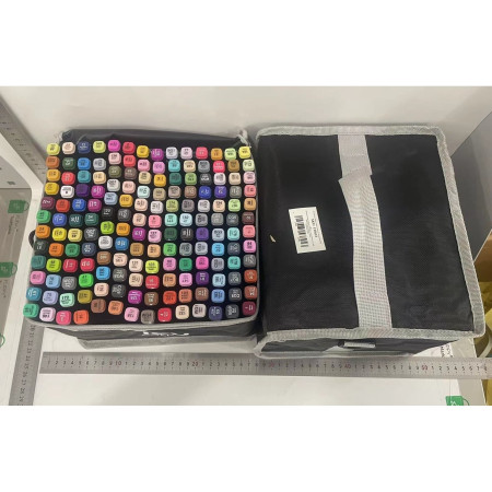 Set 168 Markere Duble, Cyrax, pe Baza de Alcool, Geanta Impermeabila Inclusa, Culori Numerotate, 23 x 16 x 20 cm, Multicolor