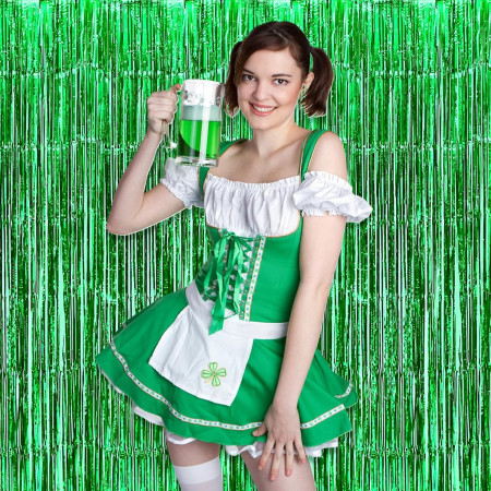 Perdea Franjurata, Cyrax, Model Decor Petrecere, pentru Fundal de Poze, Amenajare Colorata a Petrecerii, Dimensiune 100x200 cm, Verde