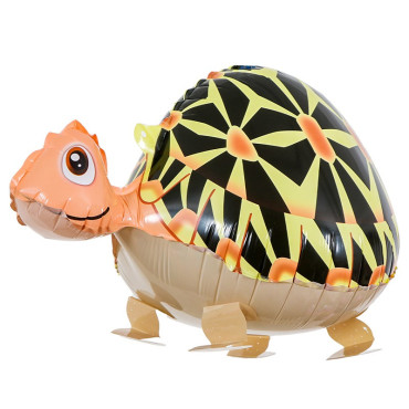 Balon din Folie Metalizata, Cyrax, Figurina Animata, Model Broasca Testoasa, 61x32 cm, Ambalaj Individual, Pai Inclus, Umflare cu Aer sau Heliu, Multicolor