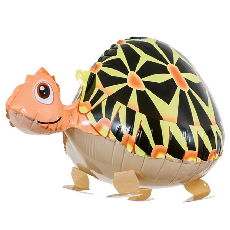 Balon din Folie Metalizata, Cyrax, Figurina Animata, Model Broasca Testoasa, 61x32 cm, Ambalaj Individual, Pai Inclus, Umflare cu Aer sau Heliu, Multicolor