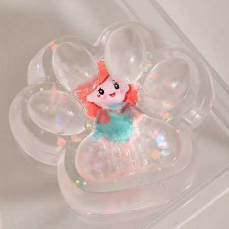 Jucarie Antistres Squishy, Cyrax, Labuta de Pisica Pufoasa, cu Revenire Lenta, 7 x 6.5 cm, Model Printesa, Multicolor