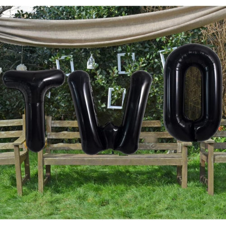 Balon Folie Metalizata Litera O, Cyrax, 40 cm, Umflati cu Heliu sau Aer, Ambalaj Individual, Pai inclus, Negru