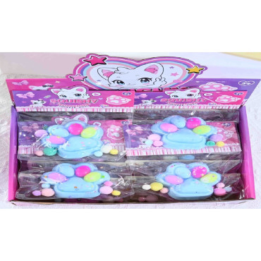 Jucarie Antistres Squishy, Cyrax, cu Revenire Lenta, Labuta de Pisica Pufoasa, 7.5 cm, Ambalaj Transparent, Model 270510, Multicolor