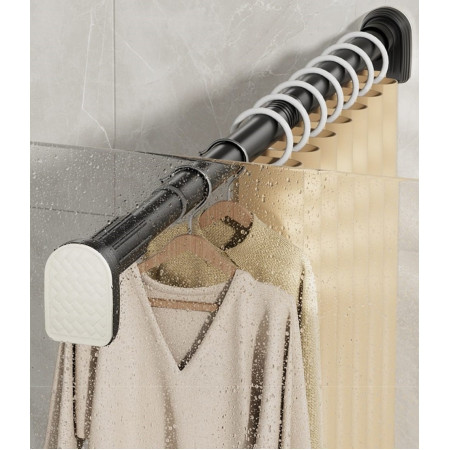 Bara Telescopica Multifunctionala,  din Otel Inoxidabil si ABS, Utilizare Universala, Extensie 220 - 240 cm, Fara Perforare Perete, Gri