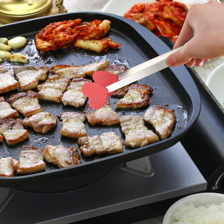 Cleste Creativ pentru Mancare, Cyrax, Model Inimioare din Silicon, 14.5x3 cm, Rezistent la Temperaturi Inalte si Coroziune, Rosu