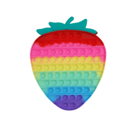 Jucarie antistres din silicon Cyrax, Pop it Now and Flip It , Capsuna mare , Multicolor