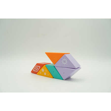 Set inteligent de constructie cu piese magnetice, Cyrax, 6 piese, pentru copii, +3 ani, multicolor