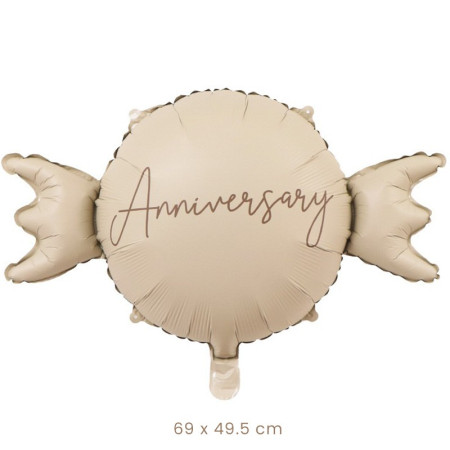 Balon din Folie Metalizata, Cyrax, Figurina Animata, Model Bombonica Aniversara, 69 x 49.5 cm, Ambalaj Individual, Pai Inclus, Umflare cu Aer sau Heliu, Maro