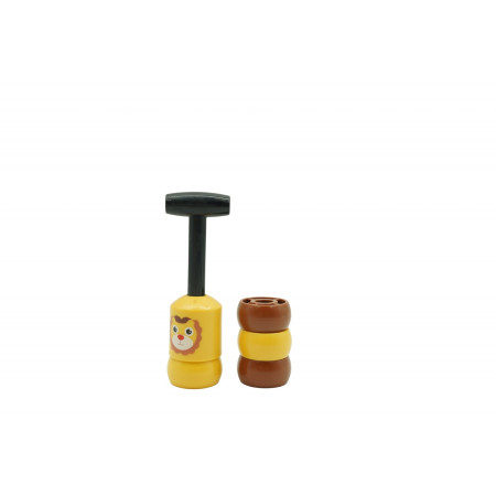 Jucarie Pentru Copii, Cyrax, Leu Indestructibil, 6 Piese Demontabile, +3 Ani, Maro/Galben