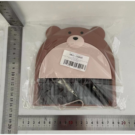 Set Matura si Faras,  Pentru Birou, din PP, Model Ursulet, 23.5 x 18 cm, Maro