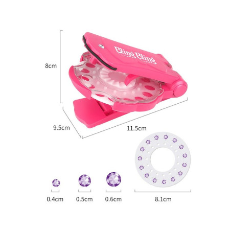 Aparat aplicare strasuri Cyrax, Plastic, 11.5x9.5x8 cm, Multicolor