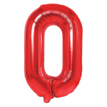 Balon Folie Metalizata Litera O, Cyrax, 40 cm, Umflati cu Heliu sau Aer, Ambalaj Individual, Pai inclus, Rosu