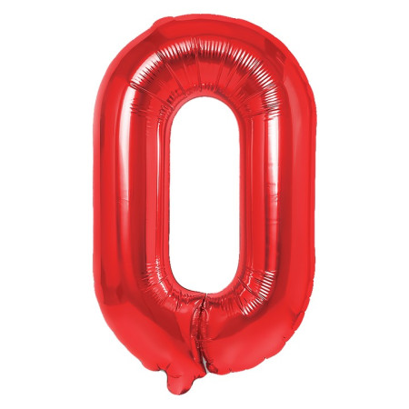 Balon Folie Metalizata Litera O, Cyrax, 40 cm, Umflati cu Heliu sau Aer, Ambalaj Individual, Pai inclus, Rosu