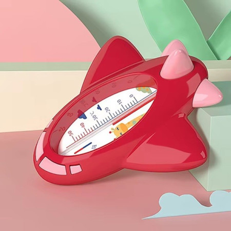 Termometru pentru Baie, Cyrax, Plutitor, Rezistent la apa, Multifunctional, Model Avion, 11x10x4 cm, Rosu
