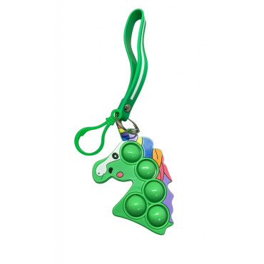 Jucarie antistres din silicon, Cyrax, Pop It Now and Flip It, Simple Dimple, Breloc, Unicorn, Verde