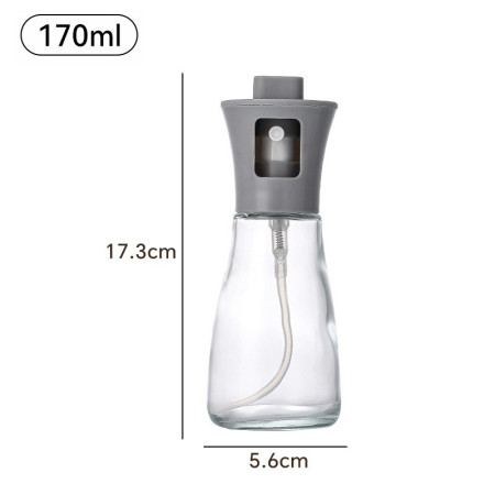 Pulverizator pentru Ulei, Cyrax, Pulverizator din Sticla pentru Otet sau Alte Lichide, Simplu Reincarcabil, Multifunctionale, 17.3 x 5.6 cm, Capacitatea 170 ml, Gri