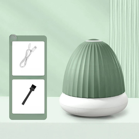 Aparat de Scame 2 in 1,  Curatare Haine si Lampa de Veghe, 3 Trepte, Incarcare Tip C, 4 W, 9 x 10 cm, Verde