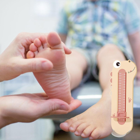 Dispozitiv de Masurat Talpa Piciorului pentru Bebelusi, Cyrax, 9-24, Model Dinozaur, Roz